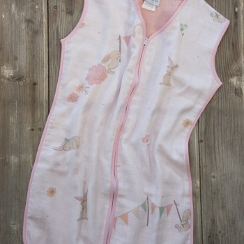 Nima Bebe Υπνόσακος καλοκαιρινός 6-18 μηνών - Bunny Love Ροζ, Λευκο