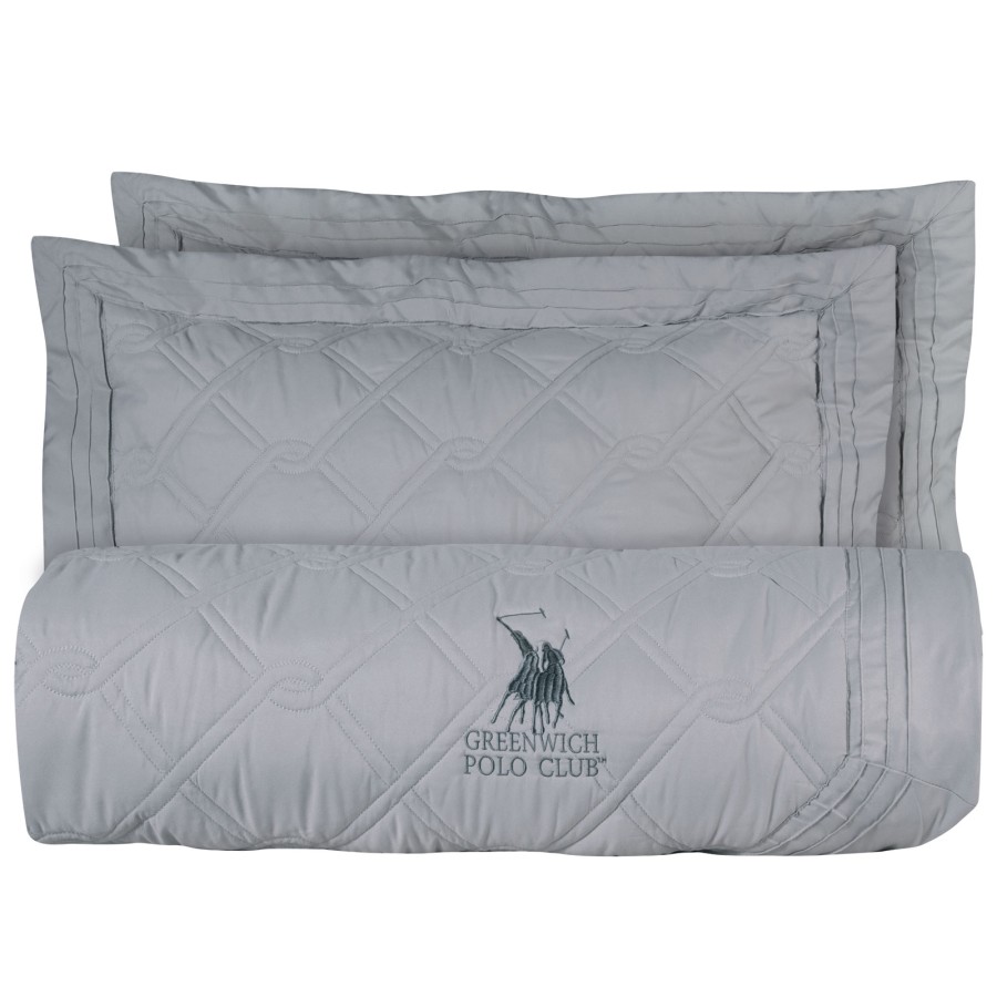 GREENWICH POLO CLUB ΚΟΥΒΕΡΛΙ ΥΠΕΡΔΙΠΛΟ ΣΕΤ 2163 ΓΚΡΙ