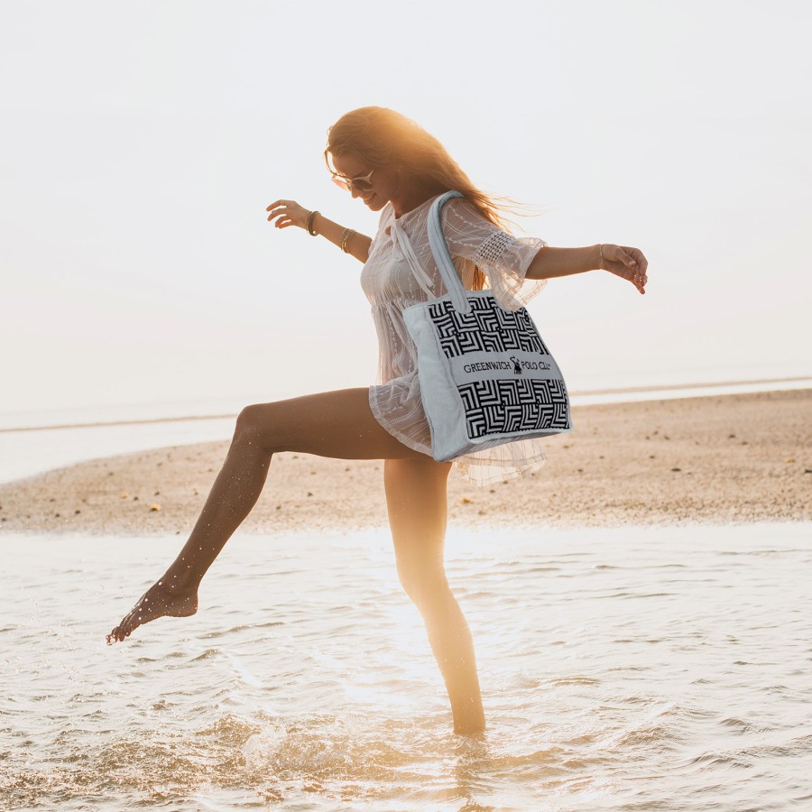 GREENWICH POLO CLUB ΤΣΑΝΤΑ ΘΑΛΑΣΣΗΣ 42Χ45 3732 ΕΚΡΟΥ, ΜΑΥΡΟ