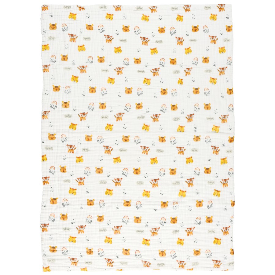 DAS BABY ΚΟΥΒΕΡΤΑ-ΜΟΥΣΕΛΙΝΑ 105X150 RELAX 6622 ΛΕΥΚΟ, ΠΟΡΤΟΚΑΛΙ