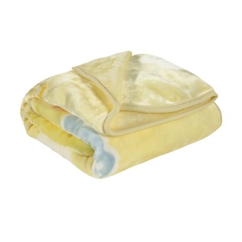 DAS BABY ΚΟΥΒΕΡΤΑ VELOUR 110X140 RELAX 6615 ΓΑΛΑΖΙΟ, ΚΙΤΡΙΝΟ