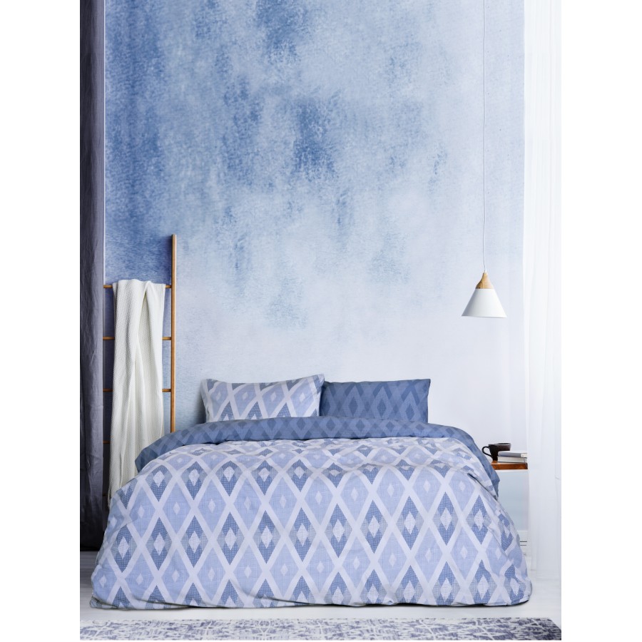 Kocoon Home Κουβερλί Υπέρδιπλο - Rombus Blue Μπλε   220x245