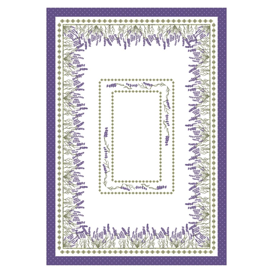 DAS HOME ΤΡΑΠΕΖΟΜΑΝΤΗΛΟ 140Χ220 0722 ΛΕΥΚΟ, ΜΩΒ, ΠΡΑΣΙΝΟ