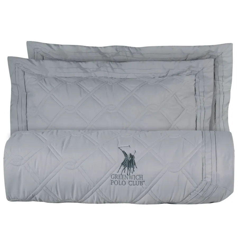 GREENWICH POLO CLUB ΚΟΥΒΕΡΛΙ ΥΠΕΡΔΙΠΛΟ ΣΕΤ 2163 ΓΚΡΙ