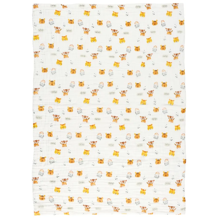 DAS BABY ΚΟΥΒΕΡΤΑ-ΜΟΥΣΕΛΙΝΑ 105X150 RELAX 6622 ΛΕΥΚΟ, ΠΟΡΤΟΚΑΛΙ