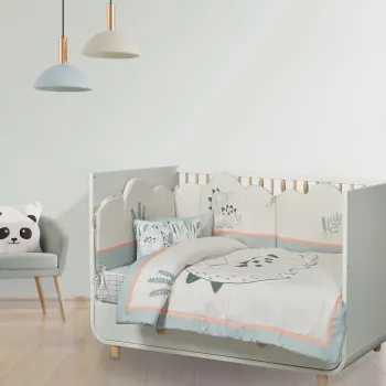 DAS BABY ΚΟΥΒΕΡΛΙ FUN 4879 ΓΚΡΙ, ΠΡΑΣΙΝΟ, ΣΟΜΟΝ