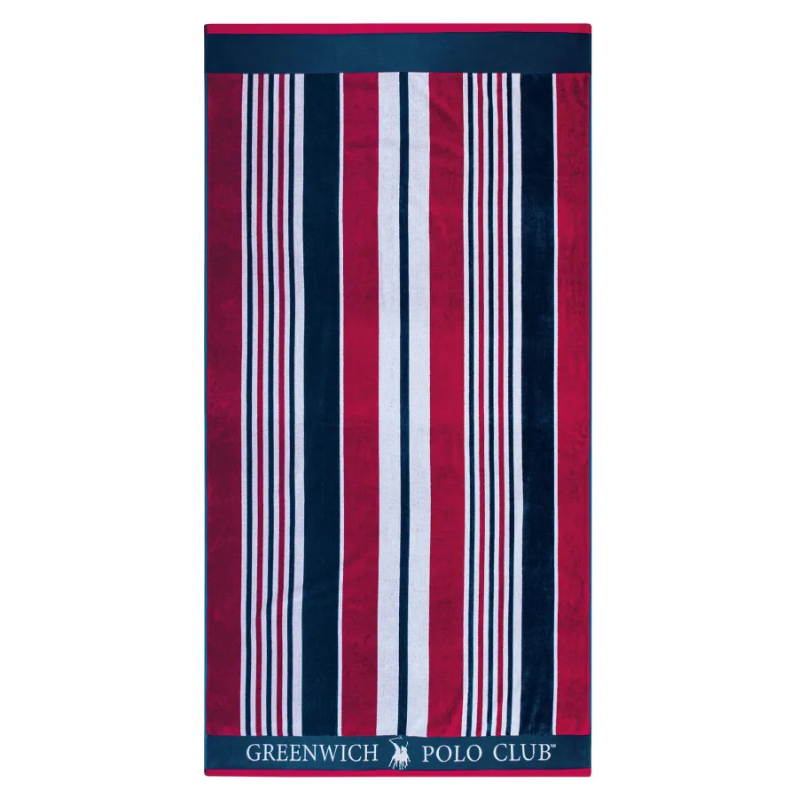 GREENWICH POLO CLUB ΠΕΤΣΕΤΑ ΘΑΛΑΣΣΗΣ 90Χ180 3632 ΚΟΚΚΙΝΟ, ΛΕΥΚΟ, ΜΠΛΕ
