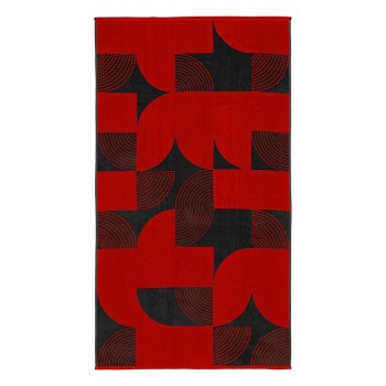 LINO ΠΕΤΣΕΤΑ ΘΑΛΑΣΣΗΣ GEOMETRICO DGREY-RED 86X160