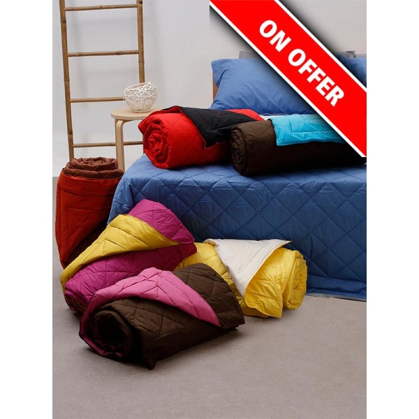 Κουβερλί percale μονόχρωμο Brown/Pink Υπέρδιπλο (220x240)