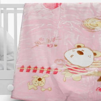 Κουβέρτα Βελουτέ Κούνιας 1000 Pink 110x140