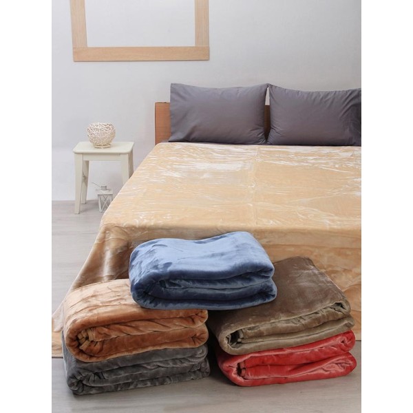 Κουβέρτα βελούδινη Iris Coral Υπέρδιπλη (220x240)