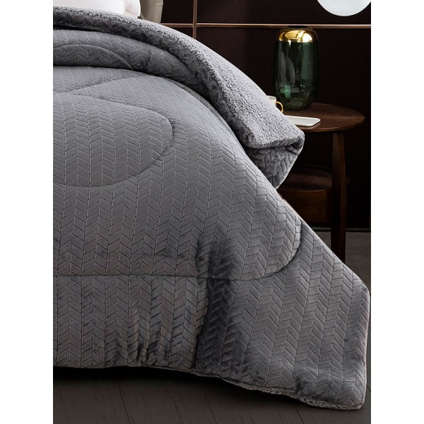 Κουβερτοπάπλωμα Neda Grey Υπέρδιπλο (220x240)