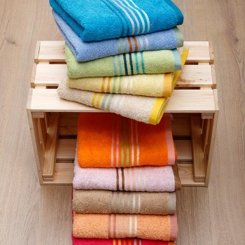 Πετσέτα πενιέ Stripes Yellow Προσώπου (50x100)