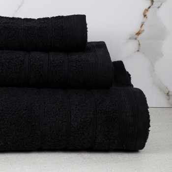 Πετσέτα Χίμπουρι 15 Black Σετ 3 τεμ.