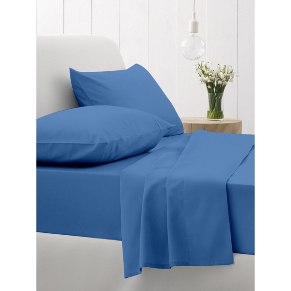 Κατωσέντονο Cotton Feelings με λάστιχο 104 Blue Μονό (100x200+30)