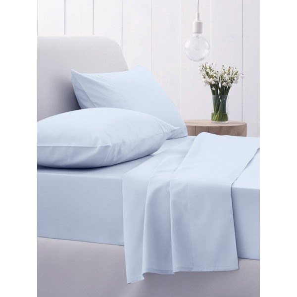 Κατωσέντονο Cotton Feelings με λάστιχο 103 Light Blue Διπλό (160x200+30)