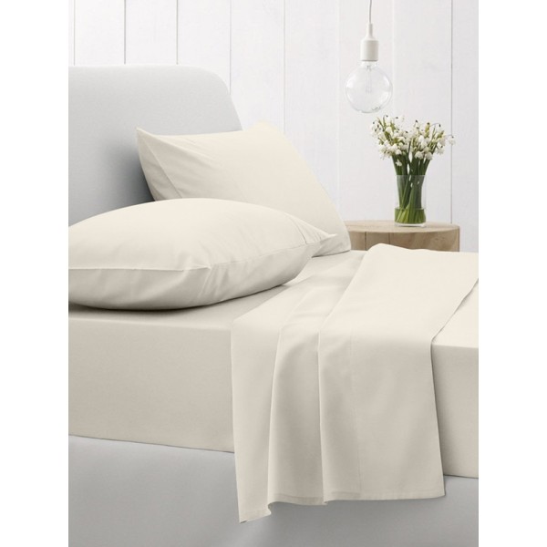 Κατωσέντονο Cotton Feelings με λάστιχο 108 Ecru Υπέρδιπλο (180x200+30)
