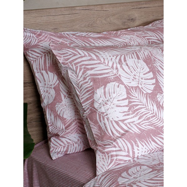 Σετ Σεντόνια Cotton Feelings 2038 Pink Μονό (165x270)