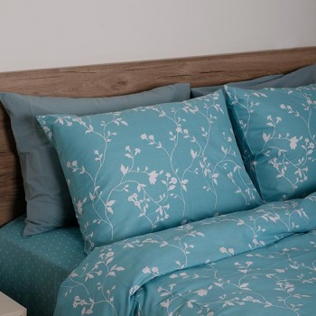 Σετ Σεντόνια Cotton Feelings 924 Aqua Μονό (165x270)