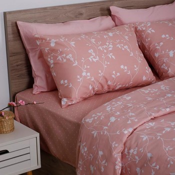 Σετ Σεντόνια Cotton Feelings 924 Pink Μονό (165x270)
