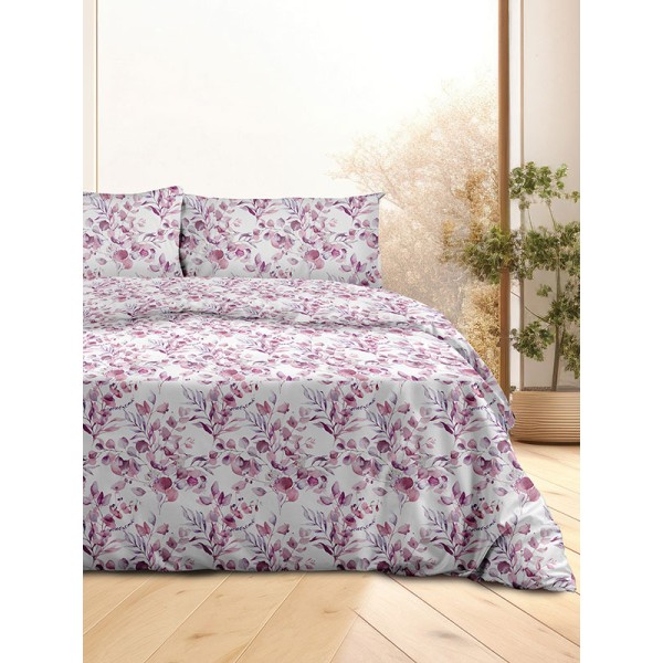 Σετ Σεντόνια Flannel 932 Lila Μονό με λάστιχο(105x205+30)