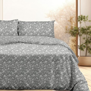 Σετ Σεντόνια Flannel 040 Grey Μονό (160x260)