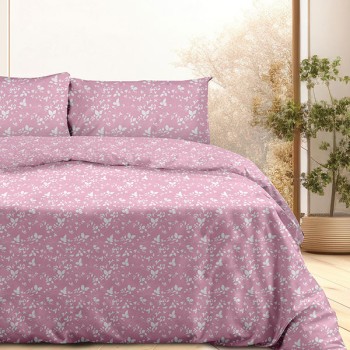 Σετ Σεντόνια Flannel 040 Pink Μονό (160x260)