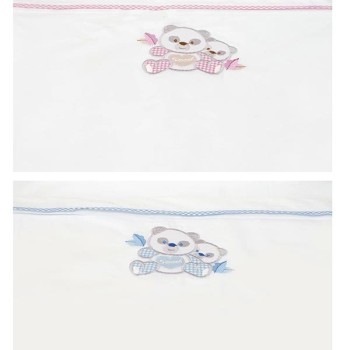 Σεντόνια κεντητά κούνιας Panda 02 Pink Κούνιας