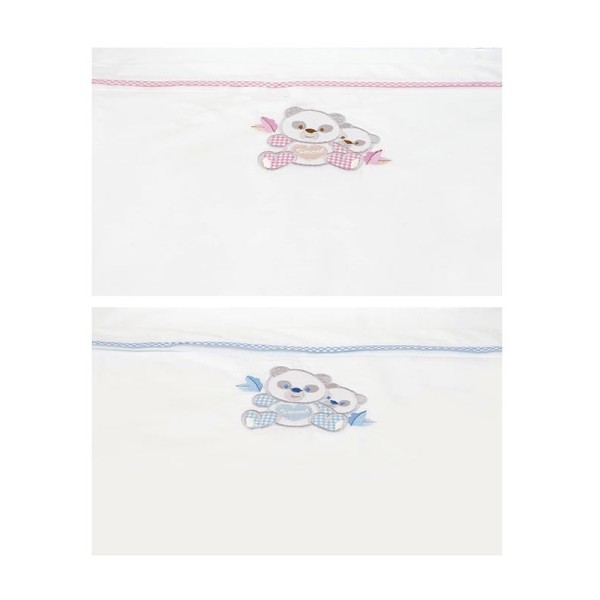 Σεντόνια κεντητά κούνιας Panda 02 Pink Κούνιας