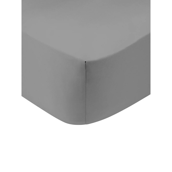 Κατωσέντονο Cotton Feelings με λάστιχο 107 Dark Grey Διπλό (160x200+30)