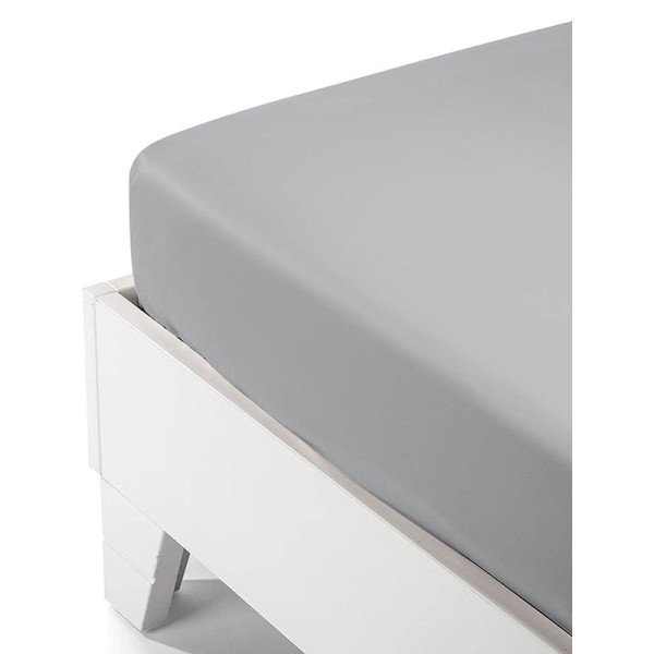 Κατωσέντονο Satin με λάστιχο Light Grey Διπλό (160x200+40)