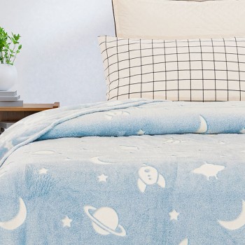 Κουβέρτα φωσφοριζέ αγκαλιας Space Blue 80x90