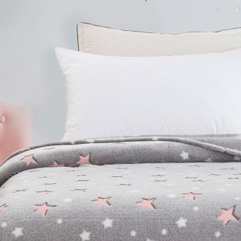 Κουβέρτα φωσφοριζέ αγκαλιας Stars Pink 80x90