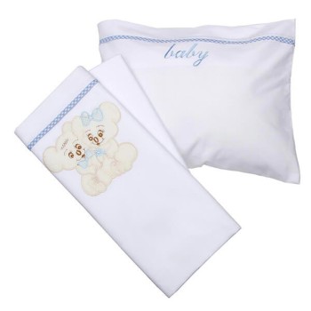 Σεντόνια κεντητά κούνιας Couple 06 Blue Κούνιας