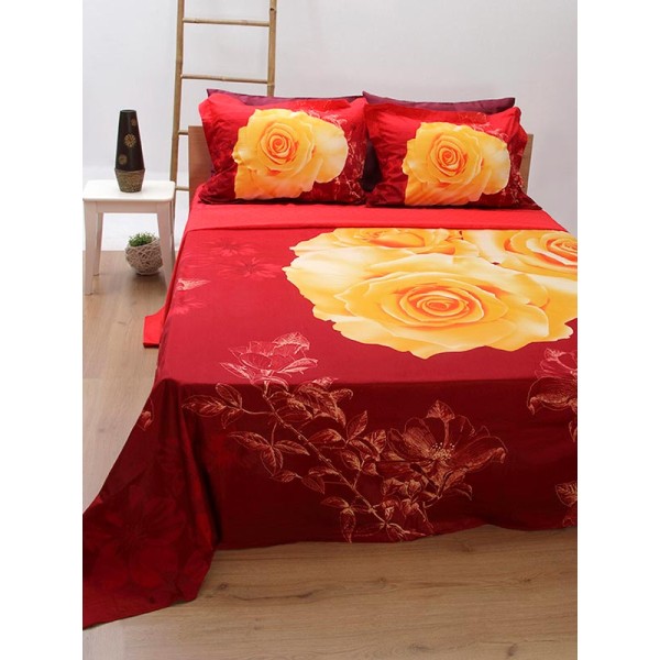 Σετ Παπλωματοθήκη Satin Εμπριμέ 300 Υπέρδιπλη (230x250)