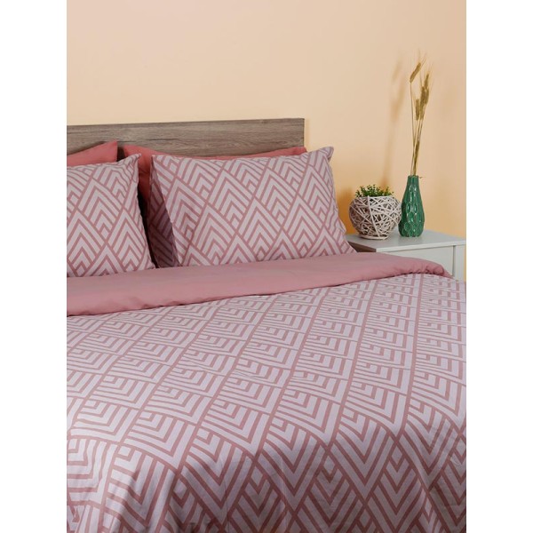 Σετ Σεντόνια Cotton Feelings 2036 Pink Μονό με λάστιχο(105x205+30)