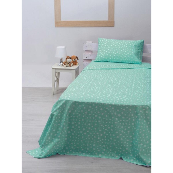 Σετ Σεντόνια cotton feelings 22 Aqua Μονό (165x270)