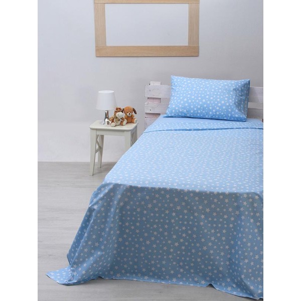 Σετ Σεντόνια cotton feelings 22 blue Μονό (165x270)