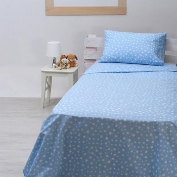 Σετ Σεντόνια cotton feelings 22 blue Μονό με λάστιχο(105x205+30)