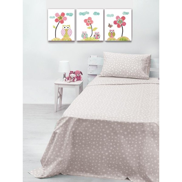 Σετ Σεντόνια cotton feelings 22 Grey Μονό με λάστιχο(105x205+30)