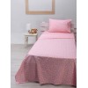 Σετ Σεντόνια cotton feelings 22 Pink Μονό με λάστιχο(105x205+30)