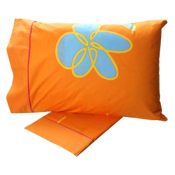 Σετ Σεντόνια Cotton Feelings εμπριμέ 129 Orange Μονό (160x260)