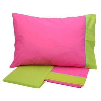 Σετ Σεντόνια Cotton Feelings εμπριμέ 2211 Fuchsia Μονό (160x260)