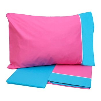 Σετ Σεντόνια Cotton Feelings εμπριμέ 2215 Fuchsia Μονό (160x260)