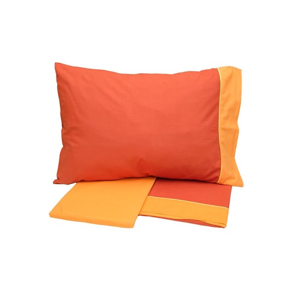 Σετ Σεντόνια Cotton Feelings εμπριμέ 2219 Orange Μονό (160x260)
