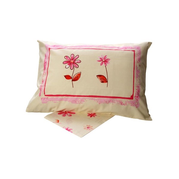 Σετ Σεντόνια Cotton Feelings εμπριμέ 4031 Pink Μονό (160x260)