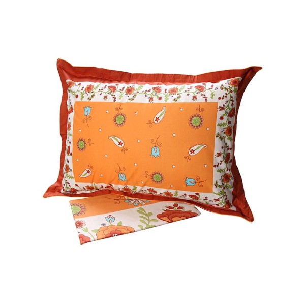 Σετ Σεντόνια Cotton Feelings εμπριμέ 4675 Orange Μονό (160x260)