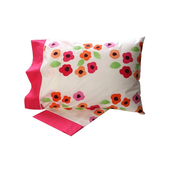 Σετ Σεντόνια Cotton Feelings εμπριμέ 529 Pink Μονό (160x260)