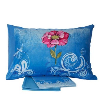 Σετ Σεντόνια Cotton Feelings εμπριμέ 947 Blue Μονό (160x260)