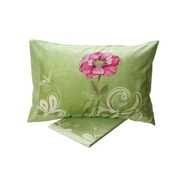 Σετ Σεντόνια Cotton Feelings εμπριμέ 947 Green Μονό (160x260)